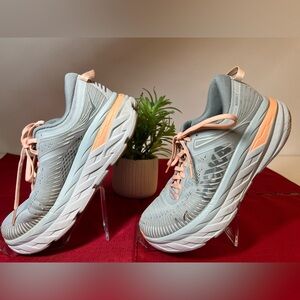 Hoka One One Bondi 7 Womens Gray 1110519 HMSH Running Shoes Sneakers Size 8.5 D